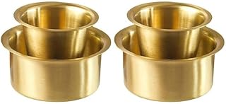 Eternals Brass Dabara Set | Tea, Coffee Dabara Set | South Indian Coffee Glass Tumbler Set | Brass Dabara Tumbler Set of 2 (120 ML Capacity, Large)