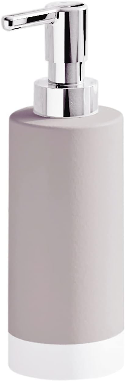 GEDY G-New Mizar, Dispenser Sapone Tortora Chiaro, Dosatore Sapone Bagno Realizzato in Ceramica, Garanzia 2 Anni, Misure 19,2X6,4X6,4 CM e Peso 0,244 kg, Design R&S Gedy