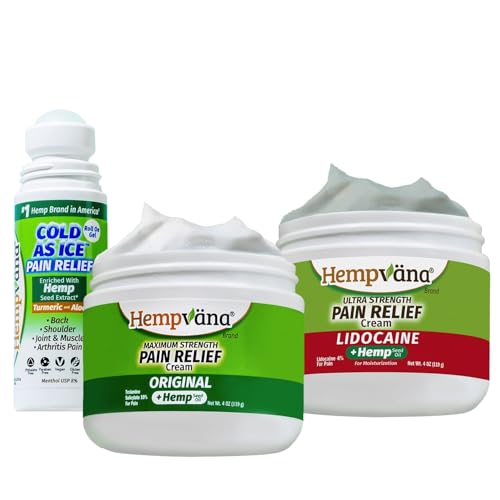 Hempvana Pain Promise Value 3 Pack: AS-SEEN-ON-TV, Fast Relief, High Blood Pressure Safe w/Hemp Seed Oil (Max Strength Original + Lidocaine + Cold As Ice