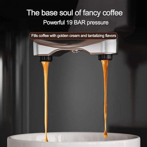 LISHAOHU Professional Coffee Machine, Small Stainless Steel Coffee Machine, Semi-Automatic Espresso Machine With Milk Foam Steam Wand, Multifunctional Machine, 1.4 Liter Removable Water Tank - Image 4