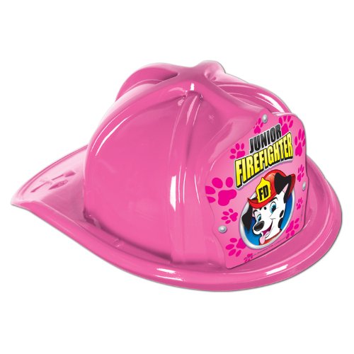 Pink Plastic Jr Firefighter Hat #TOP30