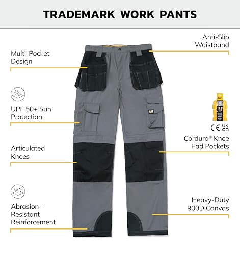 Caterpillar Men's Trademark Pant, Grey/Black, 36W x 34L