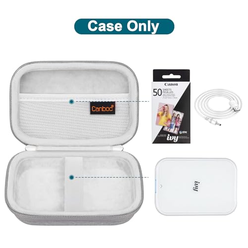Canboc Carrying Case for Canon Ivy 2/ Canon Ivy/Canon Ivy CLIQ+2 CLIQ 2 Mini Photo Printer Mobile Wireless Bluetooth Instant Camera Printer, Mesh Bag fit Photo Paper Cable, Grey - Thumbnail 2