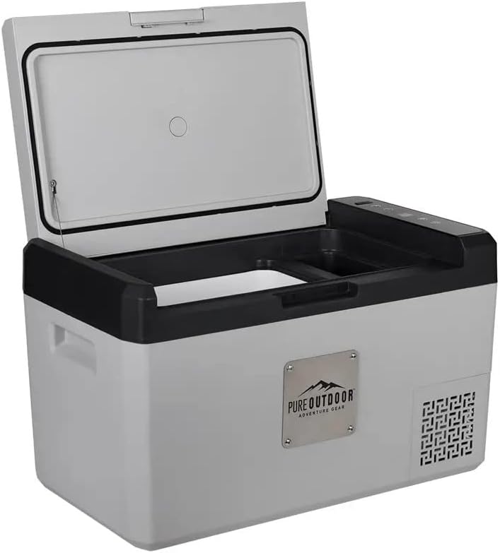 Monoprice Emperor 25 Portable Refrigerator - 25 Liter (26 Quart) With Home and Car Plug Adapters, Built‑in LCD Screen, For Outdoor Parties, Picnics, Camping, or Road Trips - Pure Outdoor Collection