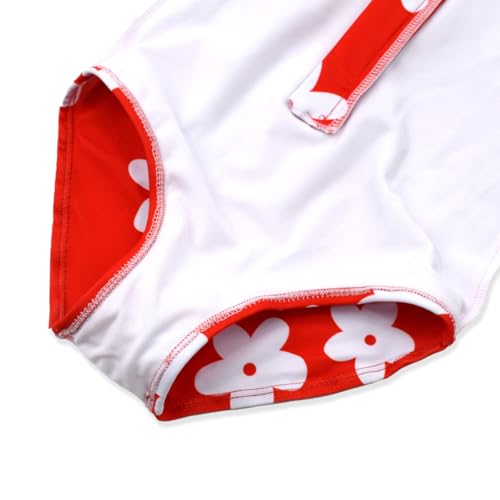Image of Girls Long Sleeve One Piece Swimsuit Rash Guard Swimwear Zipper Quick Dry Bathing Suits Sun Protection UPF 50+ (Ages 4-12)