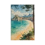 BQUWR Póster de San Sebastián Donostia, España, lienzo decorativo para dormitorio, decoración de paisaje, regalo, 40 x 60 cm