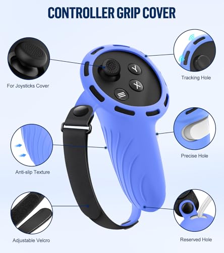 image for YRXVW Silicone Cover Set Compatible with Meta/Oculus Quest 3 Accessori