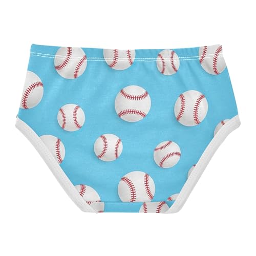 Cotton Toddlers Underwear Floral White Baseballs Red Stripes Blue Little Girl Panties Funny Kids Briefs Undies 2t2