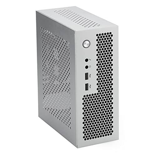 MaItagkam A09 HTPC Mini ITX Châssis de PC de Bureau USB2.0 - Boîtier D'Ordinateur Maison Argent