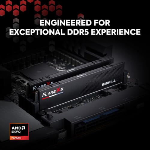 Image of G.SKILL Flare X5 Series (AMD Expo) DDR5 RAM 32GB (2x16GB) 6000MT /s CL30-36-36-96 1.35V Desktop Computer Memory UDIMM - Matte Black (F5-6000J3036F16GX2-FX5)
