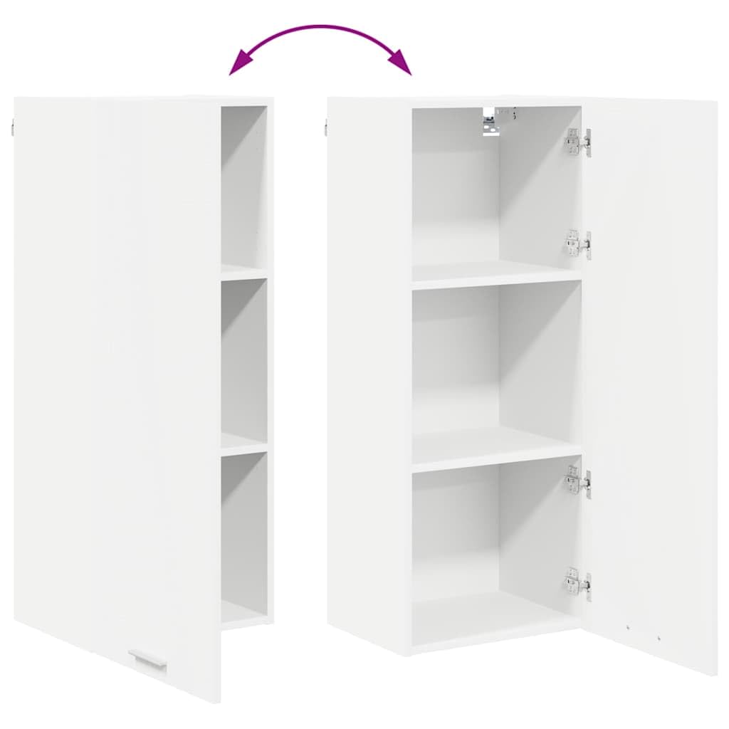 vidaXL Hängeschrank mit Speicher Weiß 40 x 31 x 100 cm Holzwerkstoff, Moderne Küchenschränke, rechteckig, viel Stauraum, langlebige Materialien, Coole Lösungen für Deine Wohnung