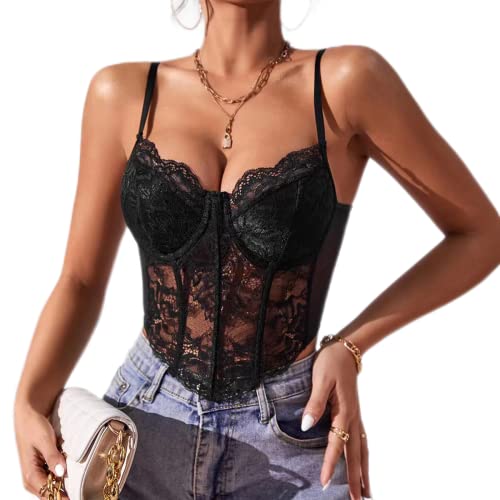 KYKUSS Lace Corset Top V Neck Elastic Straps for Party Streetwear Going Out Party Corset Tops for Women Bustier - Image 2