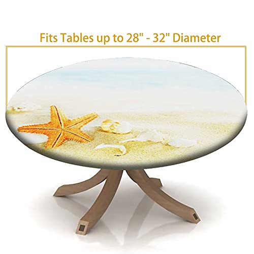 Igoga Sports NY104-0625ZB4-03 Shells On The Beach Fitted Tablecloth Round thumb #3
