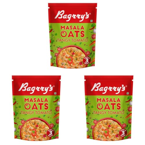 Image of Bagrry's Masala Oats- Tangy Tomato 500g | Source of Protein & Fibre | Helps Manage Weight | Everyday Tasty Snack | All Natural | Instant Oats | Non- GMO | Made With 100% Whole Grain Oats | No Preservatives