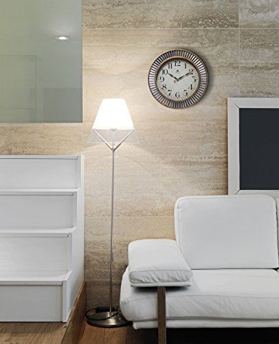 Infinity Instruments Ruche Wall Clock 16 Inches Industrial Brushed Distressed Antique Silver & Gold Textured Frame #TOP6