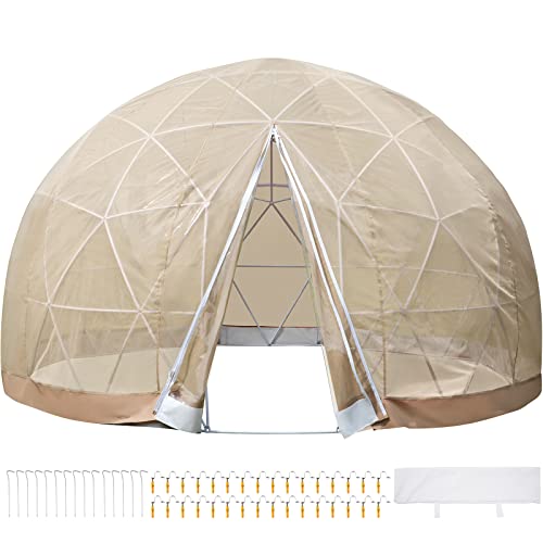 Vevor Greenhouse Garden Igloo Dome 9.5ft Garden Dome Igloo Greenhouse Igloo Dome Geodesic Dome Outdoor Igloo Dome With PVC Cover Polyester Mesh Geodesic Dome Kit for Greenhouse, Camping, Playhouse