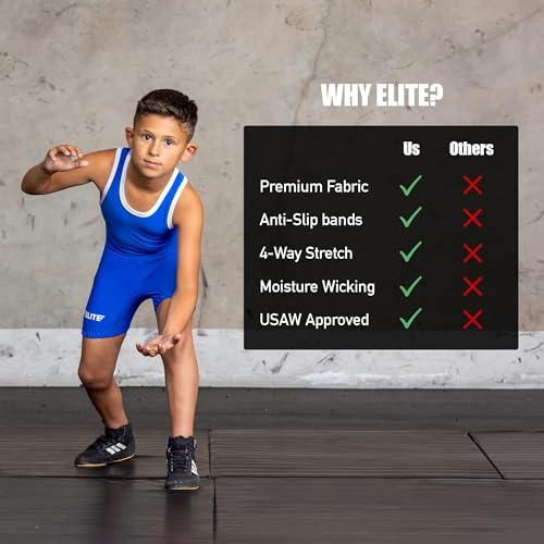 Elite Sports Kids Wrestling Youth Singlet, Standard Boys Wrestling Singlets