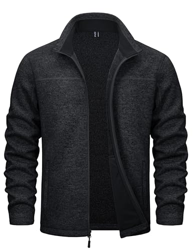 MAGCOMSEN Men's Lightweight Fleece Jacket with Pockets