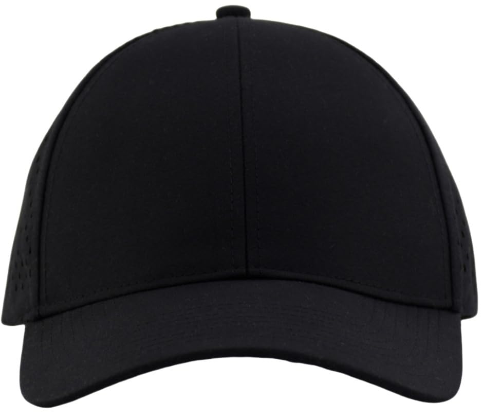 Gorra de béisbol ajustable para hombre (M, L, XL, XXL), resistente al agua, corte láser, gorra de malla Snapback, Negro -, M - L 2