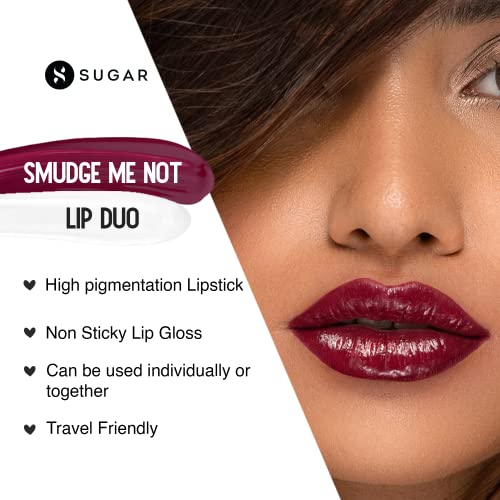 Image of SUGAR Cosmetics - Smudge Me Not - Lip Duo - 17 Fiery Berry (Marsala) - 3.5 ml - 2-in-1 Duo Liquid Lipstick with Matte Finish and Moisturizing Gloss
