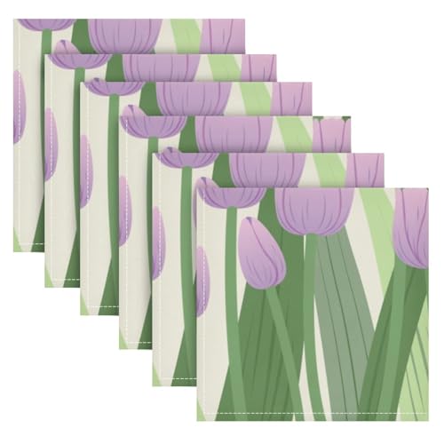 Servilletas de Tela Set de 6 Flores Tulipán 20x20in miniatura 2