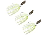 3/8 oz Bladed Swim Jig for Bass Fishing - Chartreuse White Jackhammer Chatterbait Style Bass Jig with Vibrating Blade