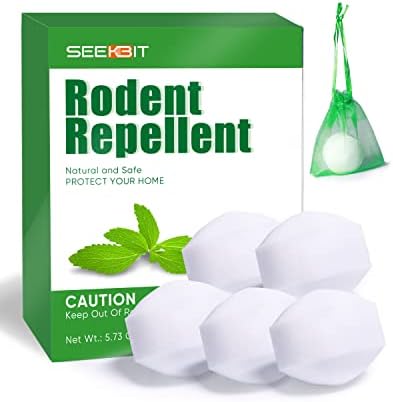 SEEKBIT 5 Pack Rodent Repellent Peppermint Oil to Repels Mice and Rats Squirrel and Other Rodents, Rat Repellent for Home Garages RV Closets Trucks Car Engines, Mouse Deterrent for Keep Mice Out