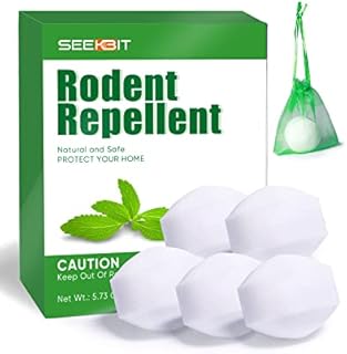 SEEKBIT 5 Pack Rodent Repellent Peppermint Oil to Repels Mice and Rats Squirrel and Other Rodents, Rat Repellent for Home Garages RV Closets Trucks Car Engines, Mouse Deterrent for Keep Mice Out