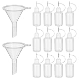 12 unidades de 30 ml aplicador de punta de precisión con 2 embudos de llenado, botella de pegamento vacía, punta de aguja, botella de pegamento pequeña, botellas de plástico para rellenar para