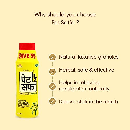 Pet Saffa Granules | Natural Laxative | Constipation Relief | Relief from disgetive problems like Acidity, Gas & Bloating - 200g (Pack of 2)