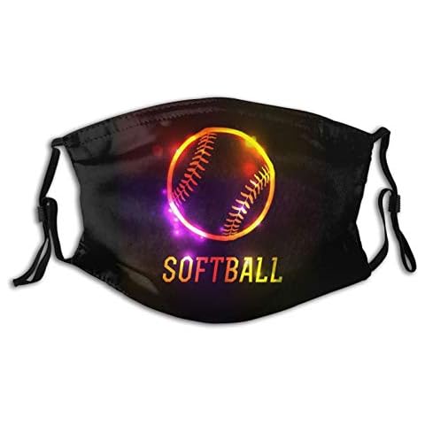 Shine Softball Print-Mask, Breathable Reusable Bandana with 2 Filter Sports Face Mask for Adult Women Men & Teenager Festival Cover