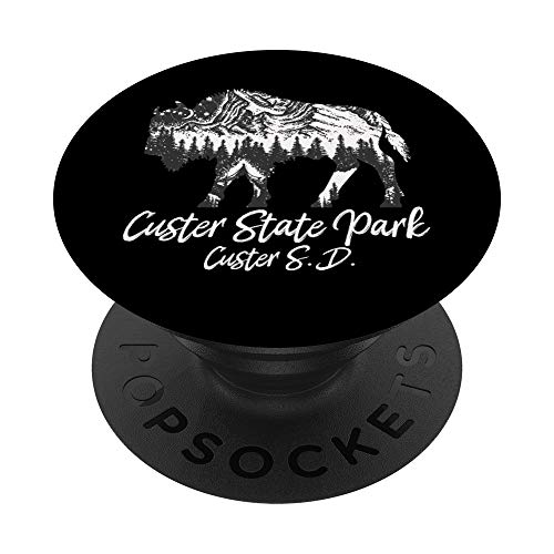 Custer State Park Green South Dakota Bisonte Regalos Para Hombres PopSockets PopGrip Intercambiable