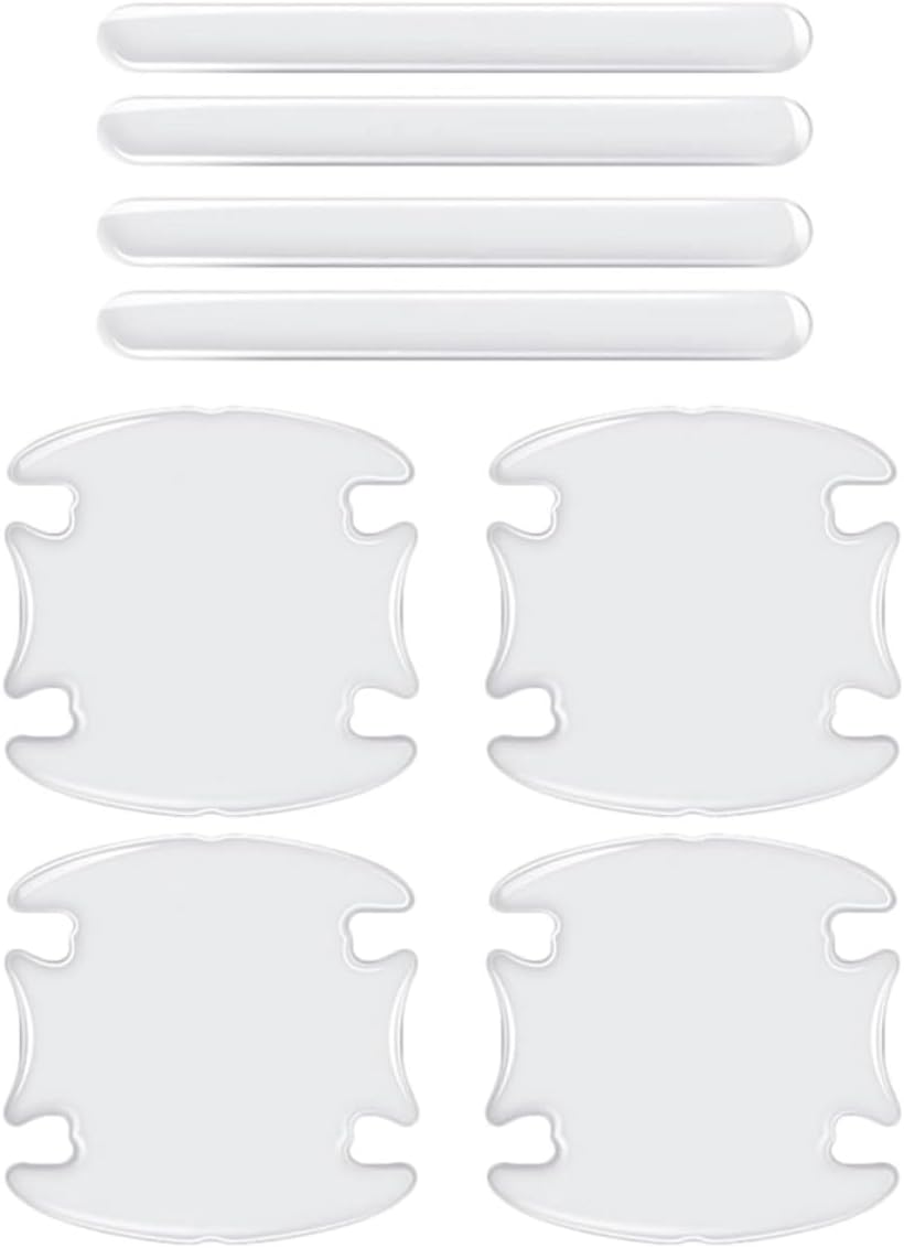 8pcs Car Door Handle Protector Stickers with Door Bowl Anti-Scratch Film Self-Adhesive Protective Shield Paint Protection