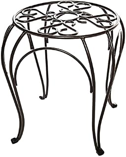 RUDDINGS WOOD 38cm High Scrolled Metal Tall Raised Plant Pot Stand Garden Patio Flower Container Display Holder Rack Shelf