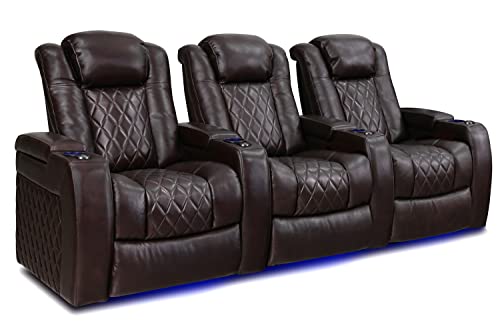 Valencia Tuscany Leather Power Recliner with LED Lights