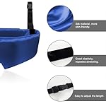 Travel Pillows for Airplanes, Airplane Head Strap with Silk Eye Mask for Sleeping, Long Flights & Car Road Trips 360°Headrest Neck Support, Stops Bobbing, Small & Compact（Blue） - Image 5