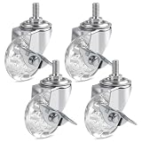 4 Pièces Roulette Meuble, Roulettes Transparent Pour Meuble Tige Filetée M8...