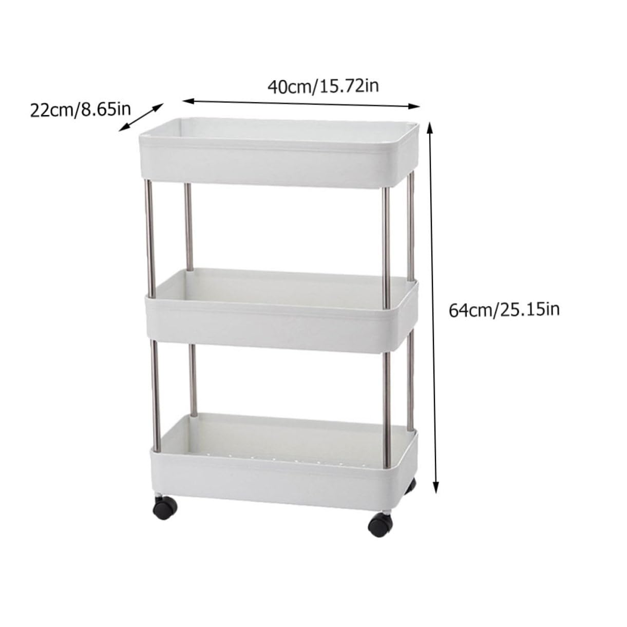 Ciieeo Küchen Organizer Regal Mit Mehrschichtigem Trolley-System Lagerregal Für Zuhause Edelstahlkonstruktion Ausgehöhlte Trennwand Und Fach Haken Für Flexible Aufbewahrung Einfache