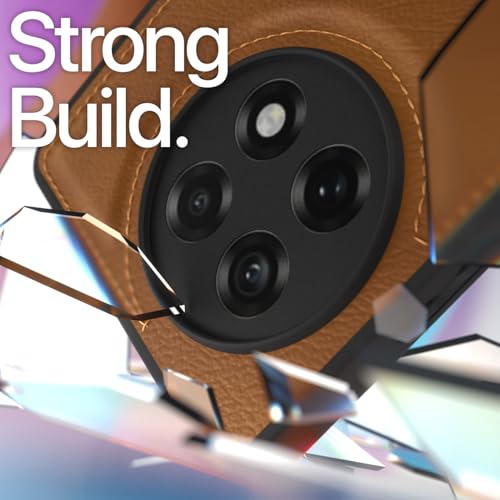 Image of Amazon Basics Back Cover for OnePlus 13R 5G | Flexible Pu Leather | Full Camera Protection | Raised Edges | Super Soft-Touch | Bumper Case (Brown)