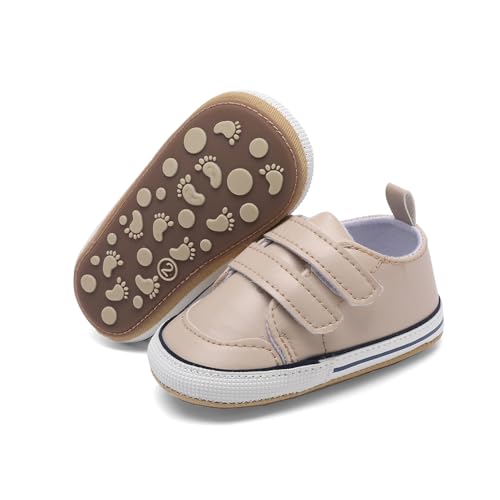 Image of Clowora Baby Boys Girls Shoes Non-Slip Rubber Sole Sneakers Infant First Walking Toddler Crib Shoes Newborn Loafers Flats.