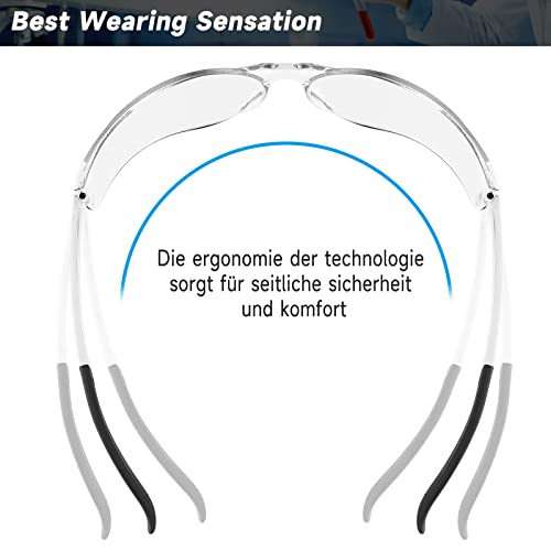 Salfboy Safety Glasses Ansi Z87.2 Scratch Resistant Glasses For Women Man Lab Goggles Uv Eye Protection（118-25*Clear+ 25*Grey） #TOP6