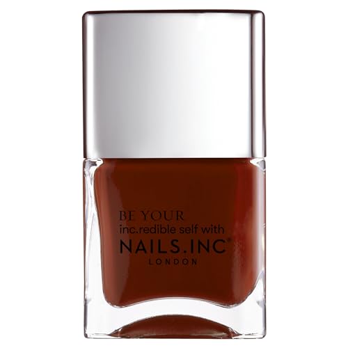 Nails Inc Be Your Inc.redible Self, Love In Leather, Apricot Crush, Dark Brown, Earthy Desert Tone, Long Lasting, Chip Resistant, Smudge Proof, Vegan, Cruelty Free, Nail Polish, 14 ML
