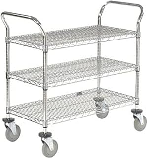 Wire Utility Cart, 3 Shelves, 800 Lb. Capacity, 36