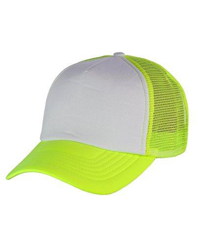 Image of NYFASHION101 Plain Mesh Trucker Hat - Breathable 6-Panel Daily Snapback Cap, Customizable Ideal for DIY Embroidery & Patches