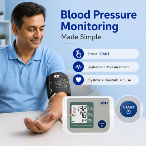 Image of A&D UA-767S-W Digital Blood Pressure Monitor | Best BP Machine for Home Use | Automatic & Accurate BP Check Device | Irregular Heartbeat Detection & WHO Indicator | Clinically Validated