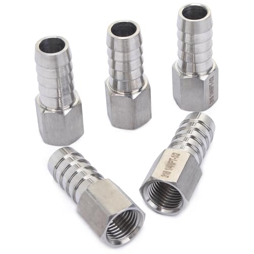 LTWFITTING Bar Production Stainless Steel 316 Barb Fitting Coupler 1/2