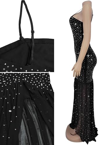 Image of Glitter Sequin Prom Dress for Bachelorette,Birthday,Holiday | Elegant Fully Lined Sparkly Rhinestone Long Dresses for Women Birthday /Formal Galas /Wedding Guest /NYE /Homecoming