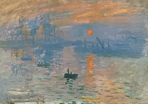 Lienzo de Monet Impresión Sol Naciente, arte de alta calidad para pared de 60x90cm