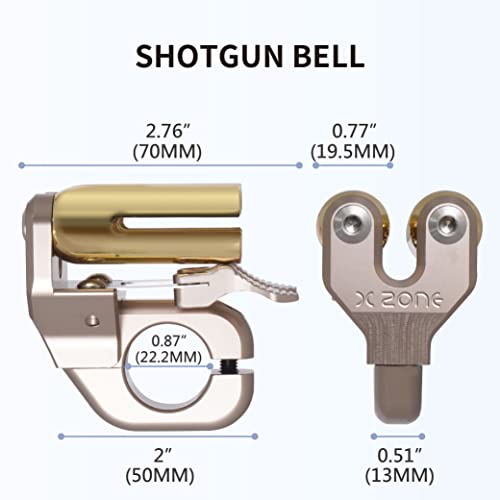 Bike Bicycle Bell, Copper Brass All Aluminum Alloy Mountain Bell, Loud Crisp Clear Sound For Road Bike, Mountain Bike, City Bike, Sports Bike, 2 Different Sound (Double Shot Gun) #TOP5