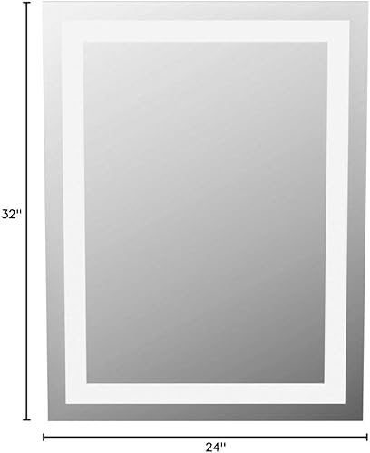 Miniatura 44 de Espejo de baño LED iluminado de 30 x 30 pulgadas para pared, espejo cuadrado de tocador con luces, regulable, antivaho, a prueba de roturas,